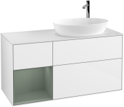 Тумба під раковину Villeroy & Boch Finion 120х50,1 см з підсвіткою МДФ білий глянцевий лак/скло біле матове G921GMGF