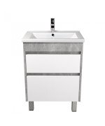 Тумба Мойдодыр Polo Loft 60-U с раковиной Cosmo ДСП бетон/белый глянец 00-0008081