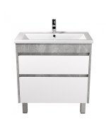 Тумба Мойдодыр Polo Loft 70-U с раковиной Cosmo ДСП бетон/белый глянец 00-0008387