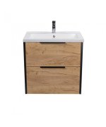 Тумба подвесная Мойдодыр Line Craft 60 с раковиной Cosmo ДСП дуб крафт 00-0008539