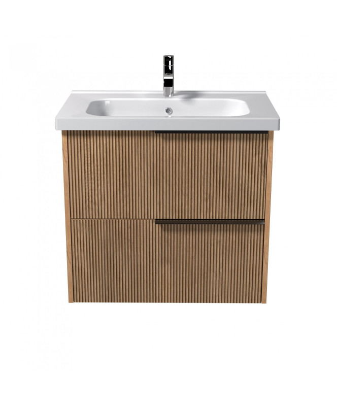 Тумба підвісна Мийдодір Grace 70-A з раковиною Creavit Ideal ДСП дуб підсмажений 00-0008598