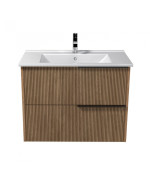 Тумба подвесная Мойдодыр Grace 80-A с раковиной Creavit Su-80 ДСП дуб поджаренный 00-0008599