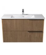 Тумба подвесная Мойдодыр Grace 100-A с раковиной Creavit Su-100 ДСП дуб поджаренный 00-0008600