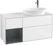 Тумба під раковину Villeroy & Boch Finion 120х50,1 см з підсвіткою МДФ білий глянцевий лак/скло біле матове G921HGGF