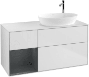 Тумба під раковину Villeroy & Boch Finion 120х50,1 см із підсвічуванням МДФ білий матовий лак/скло біле матове G921HGMT