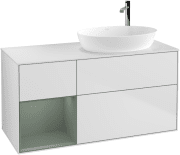 Тумба под раковину Villeroy & Boch Finion 120х50,1 см с подсветкой МДФ белый матовый лак/стекло белое матовое G921GMMT