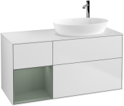 Тумба під раковину Villeroy & Boch Finion 120х50,1 см із підсвічуванням МДФ білий матовий лак/скло біле матове G921GMMT