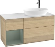 Тумба под раковину Villeroy & Boch Finion 120х50,1 см с подсветкой МДФ шпон дуба/стекло белое матовое G921GMPC