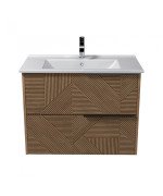 Тумба подвесная Мойдодыр Cubic 80-A с раковиной Creavit Su-80 ДСП дуб поджаренный 00-0008641