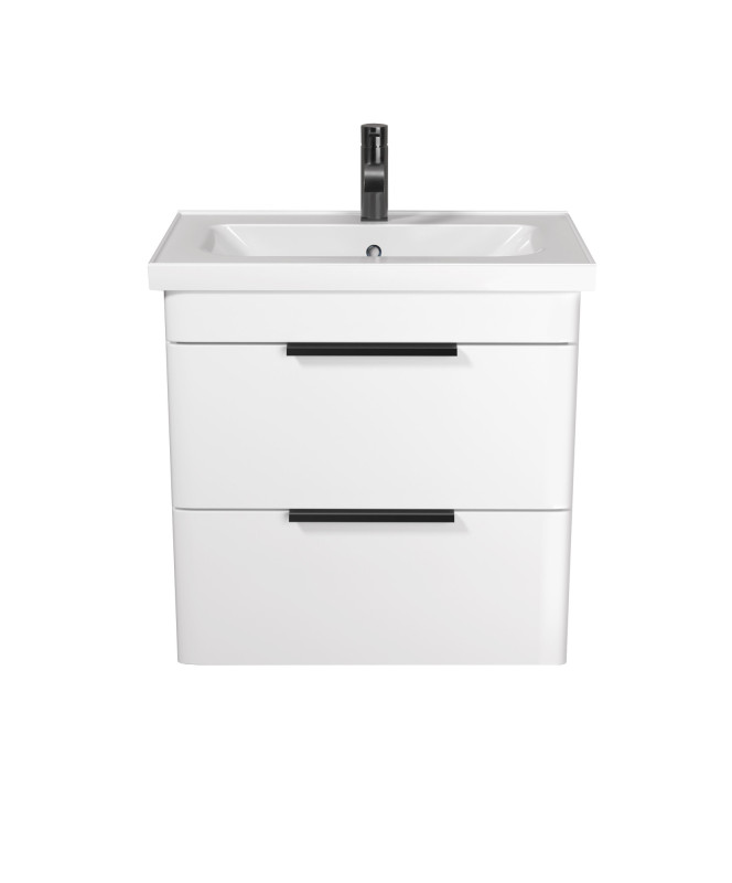 Тумба підвісна Мийдодир Iris 65-A з раковиною Fenova ДСП/МДФ білий глянець 00-0009280