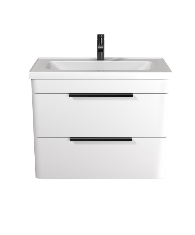 Тумба підвісна Мийдодір Iris 80-A з раковиною Fenova ДСП/МДФ білий глянець 00-0009282