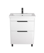 Тумба напольная Мойдодыр Iris 65-A с раковиной Fenova ДСП/МДФ белый глянец 00-0009279
