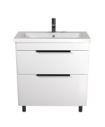 Тумба підлогова Мийдодір Iris 80-A з раковиною Fenova ДСП/МДФ білий глянець 00-0009281