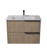 Тумба підвісна Мийдодір Illusion 80-A з раковиною Creavit Su-80 ДСП дуб натуральний 00-0008594