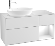 Тумба под раковину Villeroy & Boch Finion 120х50,1 см с подсветкой МДФ белый матовый лак/стекло белое матовое F931GFMT