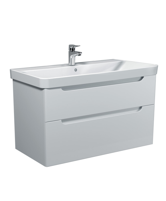 Тумба подвесная Мойдодыр Malaga 100-A с раковиной Vivace ДСП/МДФ белый глянец 00-0009185