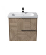 Тумба підвісна Мийдодір Illusion 70-A з раковиною Creavit Ideal ДСП дуб натуральний 00-0008592