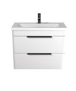 Тумба подвесная Мойдодыр Iris 80-A с раковиной Fenova ДСП/МДФ белый глянец 00-0009282