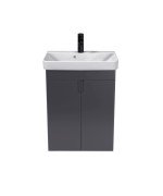 Тумба Мойдодыр Simple Graphite 55-U с раковиной River ДСП/МДФ графит матовый 00-0009267