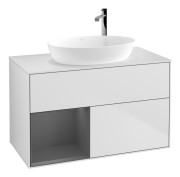 Тумба под раковину Villeroy & Boch Finion 100х50,1 см с подсветкой МДФ белый матовый лак/стекло белое матовое F891GKMT