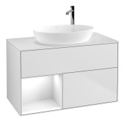 Тумба под раковину Villeroy & Boch Finion 100х50,1 см с подсветкой МДФ белый матовый лак/стекло белое матовое F891GFMT