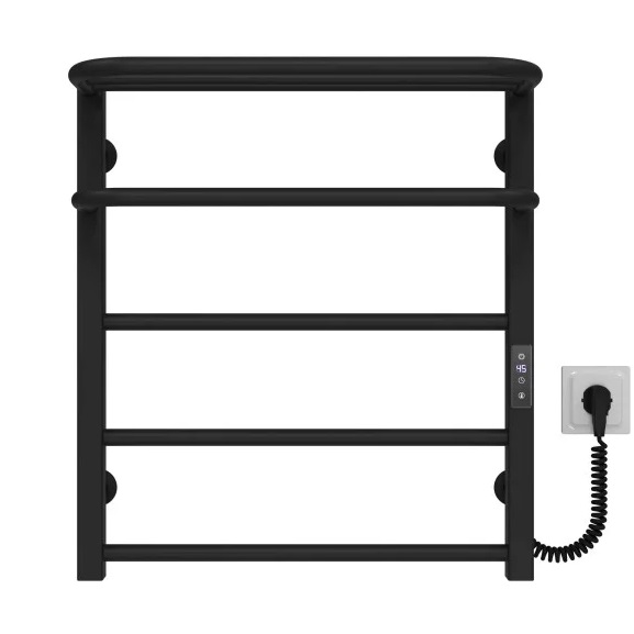 Сушарка для рушників електрична Deffi Lux Hotel П5 400х600 праве підключення JD04 чорний A.LH.60.40.5.E.B.R.2