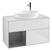 Тумба під раковину Villeroy & Boch Finion 100х50,1 см із підсвічуванням МДФ білий матовий лак/скло біле матове F891GKMT