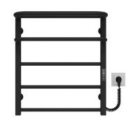 Электрический полотенцесушитель Deffi Lux Hotel П5 400х600 правое подключение JD04 черный A.LH.60.40.5.E.B.R.2