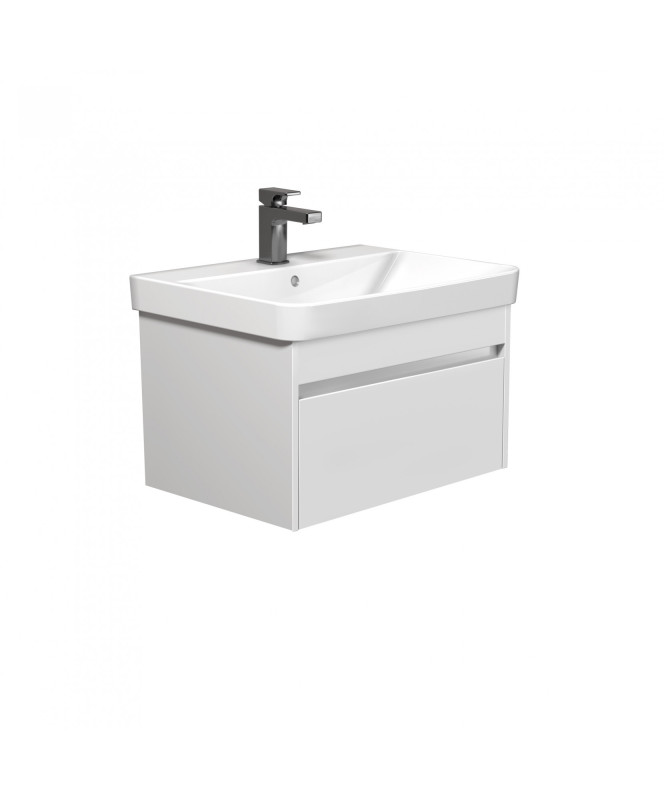 Тумба подвесная Мойдодыр Prime 60-А с раковиной Vivace ДСП/МДФ белый глянец 00-0008656