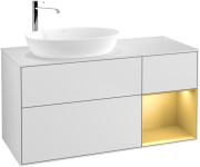 Тумба под раковину Villeroy & Boch Finion 120х50,1 см с подсветкой МДФ белый матовый лак/стекло белое матовое F931HFMT