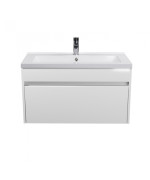 Тумба подвесная Мойдодыр Prime 80-А с раковиной Cosmo ДСП/МДФ белый глянец 00-0008150