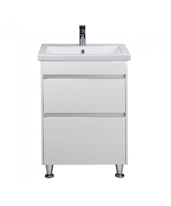 Тумба напольная Мойдодыр Prime 60 с раковиной Como ДСП/МДФ белый глянец 00-0006345