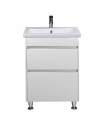 Тумба напольная Мойдодыр Prime 60 с раковиной Como ДСП/МДФ белый глянец 00-0006345