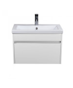 Тумба подвесная Мойдодыр Prime 60-А с раковиной Como ДСП/МДФ белый глянец 00-0006137