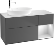 Тумба под раковину Villeroy & Boch Finion 120х50,1 см с подсветкой МДФ антрацит матовый лак/стекло белое матовое F931MTGK