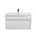 Тумба подвесная Мойдодыр Prime 80-А с раковиной Cosmo ДСП/МДФ белый глянец 00-0008150