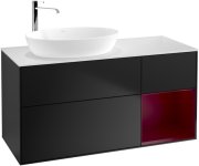 Тумба під раковину Villeroy & Boch Finion 120х50,1 см із підсвічуванням МДФ чорний матовий лак/скло біле матове F931HBPD