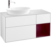 Тумба під раковину Villeroy & Boch Finion 120х50,1 см з підсвіткою МДФ білий глянцевий лак/скло біле матове F931HBGF