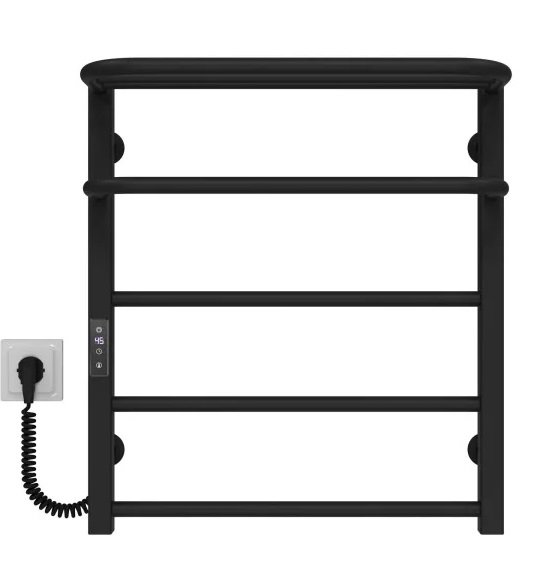 Сушарка для рушників електрична Deffi Lux Hotel П5 500х600 ліве підключення JD04 чорний A.LH.60.50.5.E.B.L.2