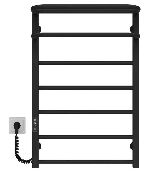 Сушарка для рушників електрична Deffi Lux Hotel П7 500х800 ліве підключення JD04 чорний A.LH.80.50.7.E.B.L.2