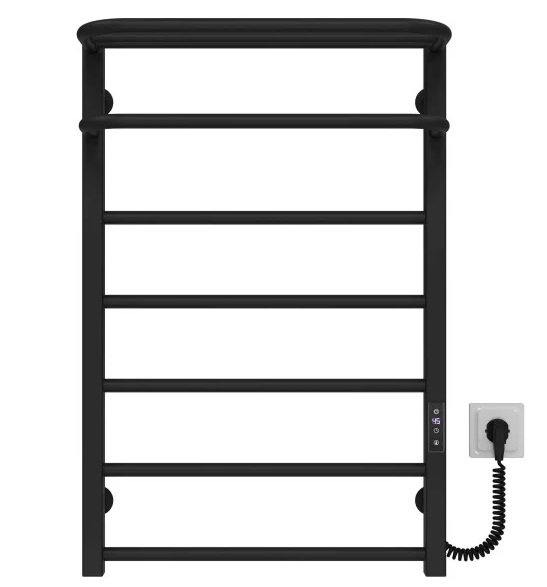 Электрический полотенцесушитель Deffi Lux Hotel П7 500х800 правое подключение JD04 черный A.LH.80.50.7.E.B.R.2