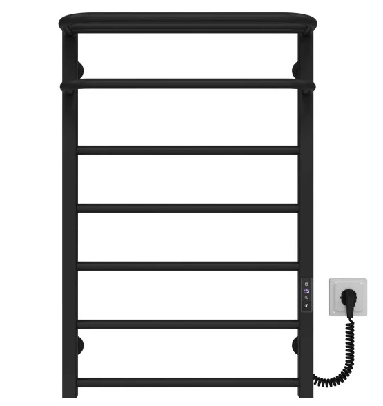 Электрический полотенцесушитель Deffi Lux Hotel П7 600х800 правое подключение JD04 черный A.LH.80.60.7.E.B.R.2