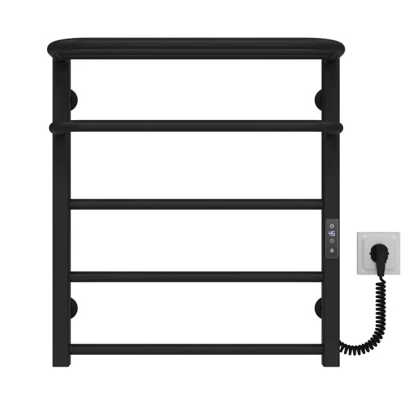 Сушарка для рушників електрична Deffi Lux Hotel П5 600х600 праве підключення JD04 чорний A.LH.60.60.5.E.B.R.2