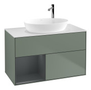 Тумба под раковину Villeroy & Boch Finion 100х50,1 см с подсветкой МДФ оливковый матовый лак/стекло белое матовое F891HGGM
