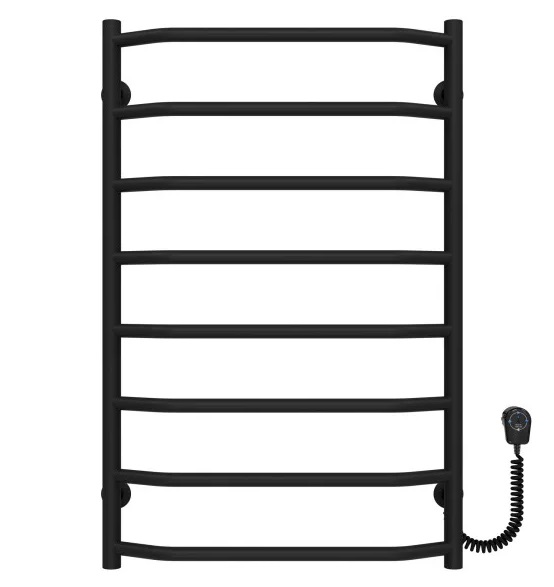 Електрична сушарка для рушників Deffi Трапеція П8 500х800 праве підключення EF16 чорний D.TR.80.50.8.E.B.R.5