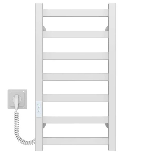 Электрический полотенцесушитель Deffi Avast П7 300х600 левое подключение WD04 белый B.AV.60.30.7.E.W.L.4