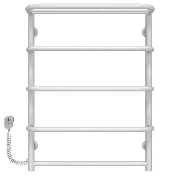 Електрична сушарка для рушників Deffi Стандарт з полицею П5 500х700 ліве підключення EF16 білий D.SP.70.50.5.E.W.R.5