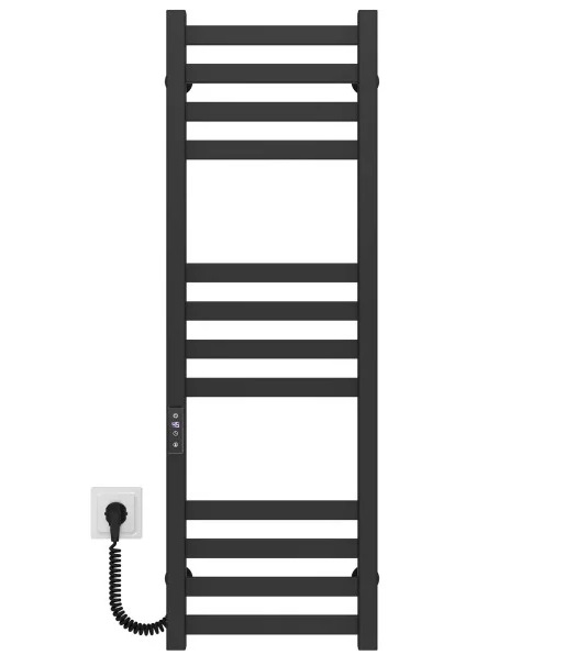 Электрический полотенцесушитель Deffi Avast П12 300х1000 левое подключение JD04 черный B.AV.100.30.12.E.B.L.2