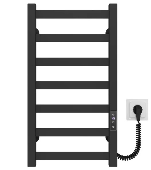 Электрический полотенцесушитель Deffi Avast П7 400х600 правое подключение JD04 черный B.AV.60.40.7.E.B.R.2