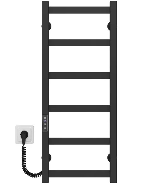 Електрична сушарка для рушників Deffi Avast П6 400х800 ліве підключення JD04 чорний B.AV.80.40.6.E.B.L.2